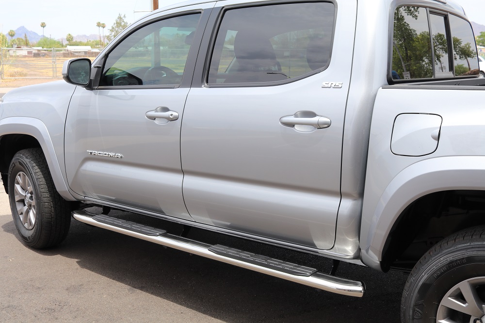 Toyota Tacoma 4 Inch Stainless Steel Nerf Bars Double Cab
